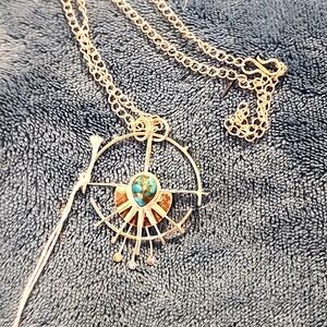 Sterling silver necklace with copper turquoise